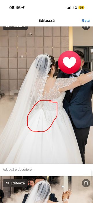 Vand rochie de mireasa lucrata manual