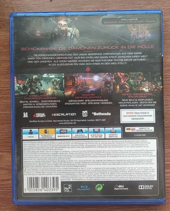 Doom PS4 PS5 на русском б/у