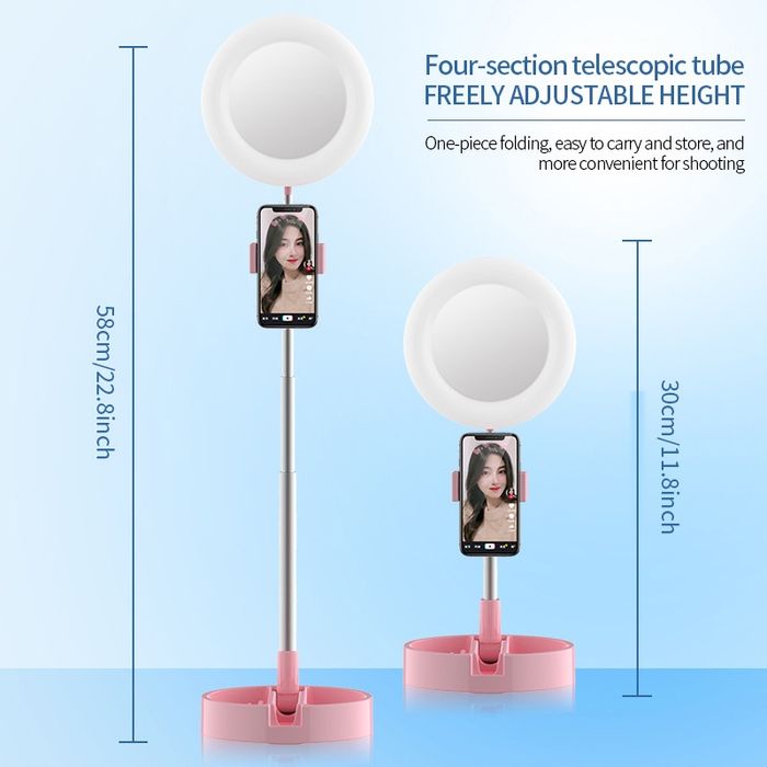 селфи ринг с огледало за грим и комплект държач