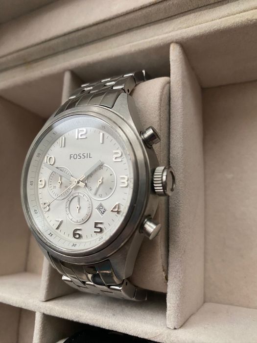Ceas Barbatesc Fossil BQ1028 Argintiu, otel inoxidabil