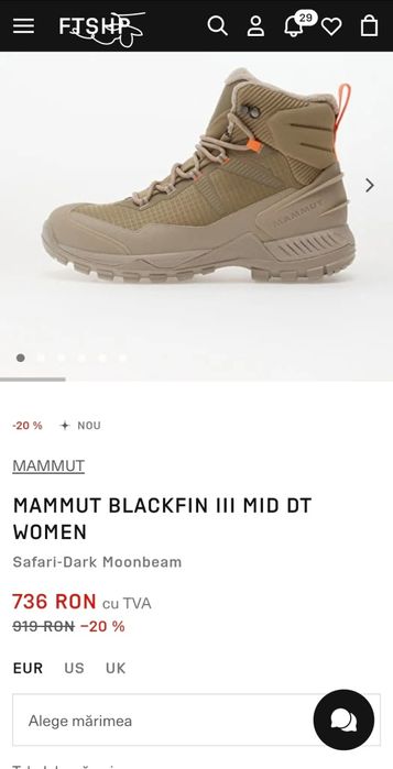 Ghete Mammut Blackfin III Mid Safari-Dark Moonbeam marimea 38 2/3
