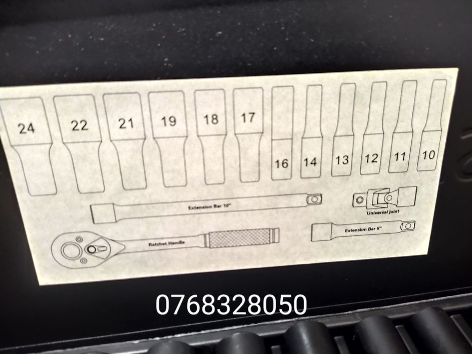 Trusa chei tubulare lungi, impact, 16 piese,  1/2 12 Laturi GS OPTIMUS