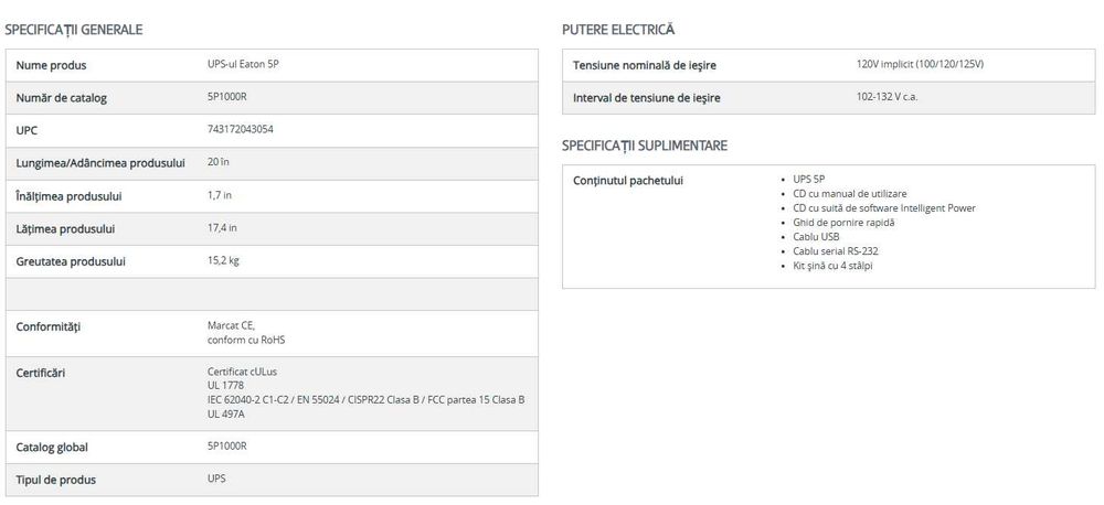 UPS Eaton 5P 1U 1000 -5P1000R