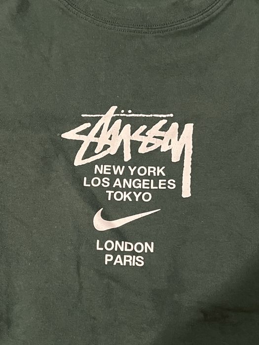 Nike x stussy green t-shirt тениска