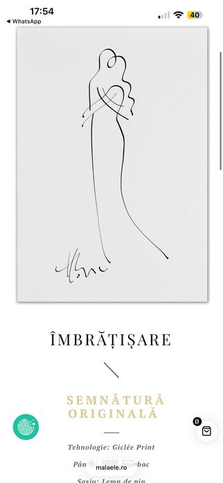 Tablou “Îmbrățișare” de Horațiu Malaele