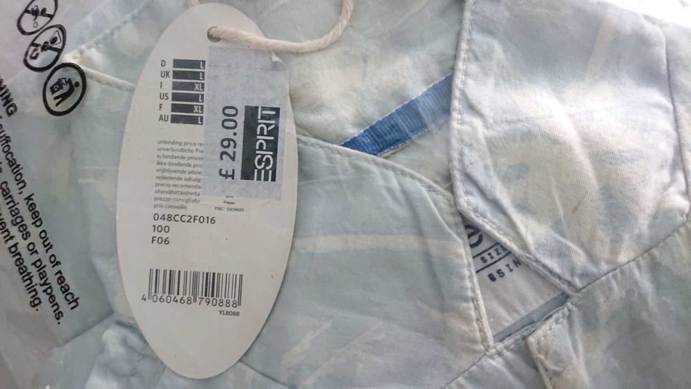 Мужская рубашка Esprit EDC Camp Shirt 100% хлопок, размер L (EU)