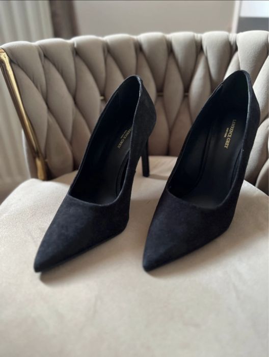 Pantofi stiletto noi piele intoarsa Lawrence Grey 37