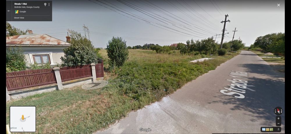 Teren intravilan 3600 mp str 1 Mai Bolintin Vale utilitati front 36 m