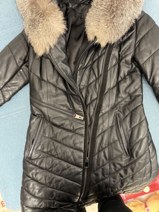 Geaca piele cu blana naturala