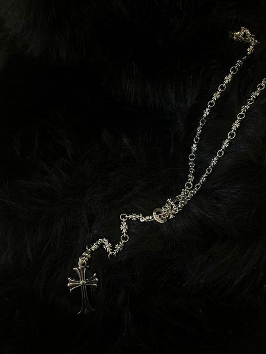 Lant Chrome Hearts Rosary Cross Pendant Chain reglabil