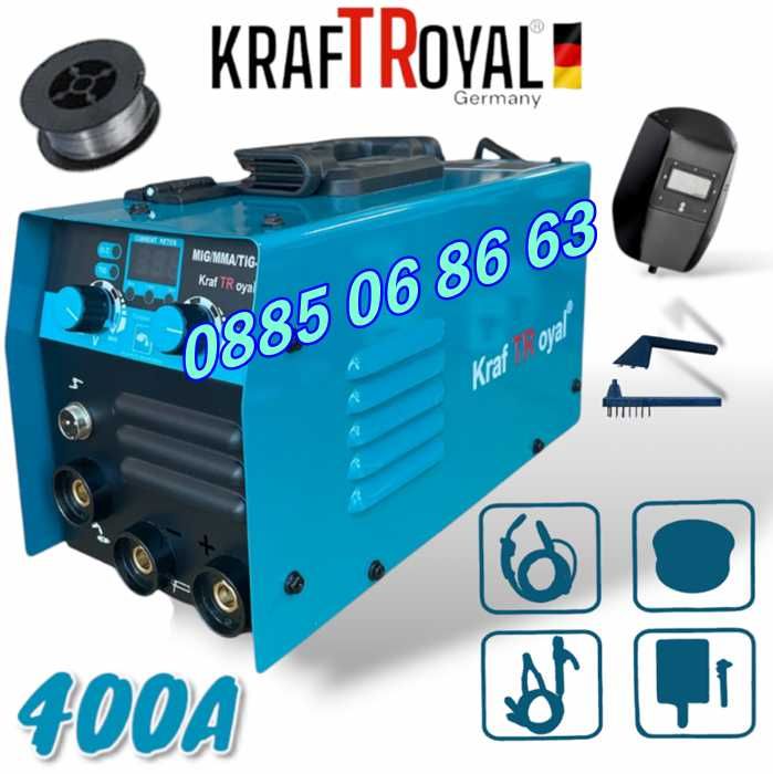 Инверторен Електрожен 400А с телоподаващо, Заваръчен Апарат MIG, MMA