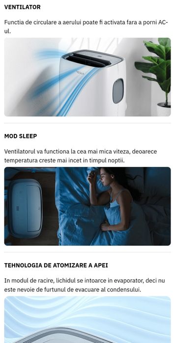 Aparat de aer conditionat portabil Tesla TTKA-12CHW Wi-Fi, 12000 BTU