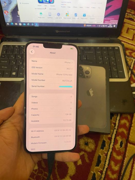 iPhone 13 Pro max

 Память: 128GB
Ёмкость: 80%
Состояние: масло вакум