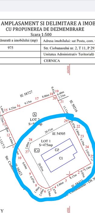 Vând casă 100mp din cărămidă pe teren 475mp utilități sat Poșta  Cernica la 7km de Pallady 5k de A2 A0 centura padure zonă liniștită mutare imediată