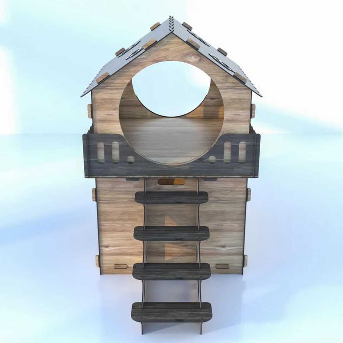 Просторна Многоетажна Къща за Котки – Стилна и Удобна!