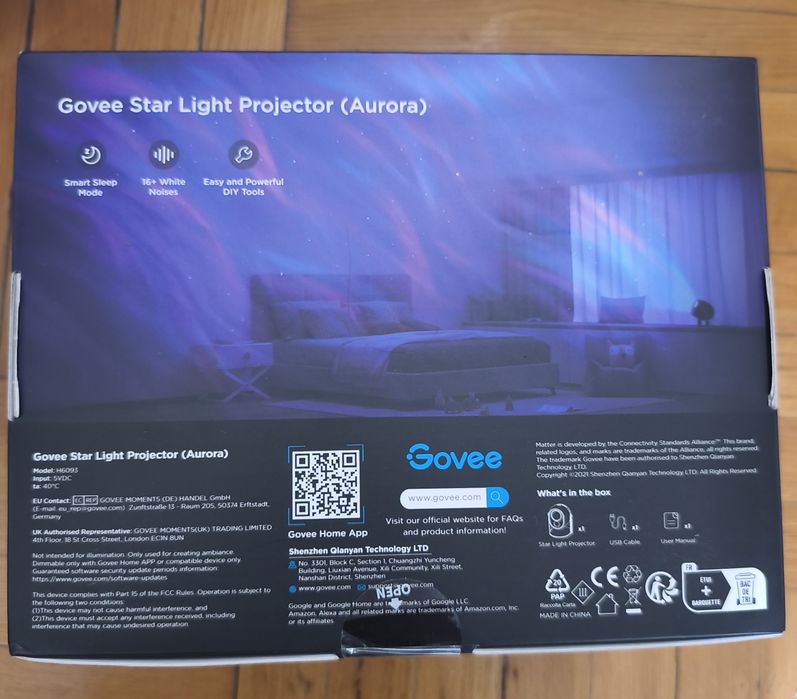 Lampa de veghe tip proiector stele, Govee Star Light Projector, Wi-Fi,