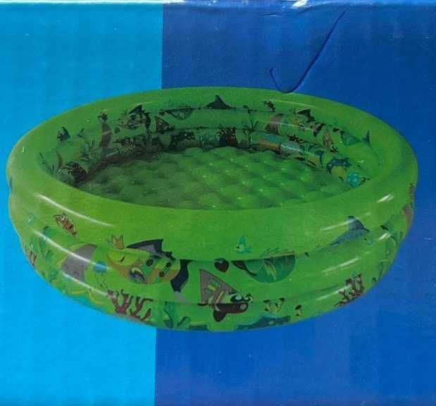 Голям басейн, надуваем с надуваемо дъно 3 нива, 130 х 35 см, зелен син