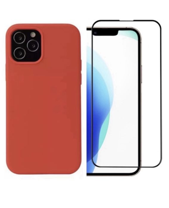 Iphone 14/15/16E/16/17 PRO MAX Husa Silicon Color Inter + Folie Sticla