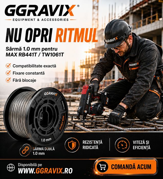 Role Sârmă Dublă GRAVIX DW-1.0 pentru Pistol de Legat Fier Beton