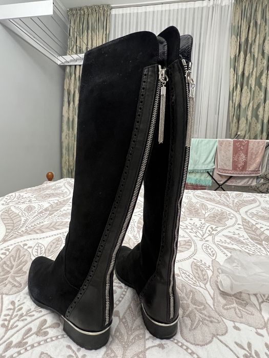 Сапоги замшевые