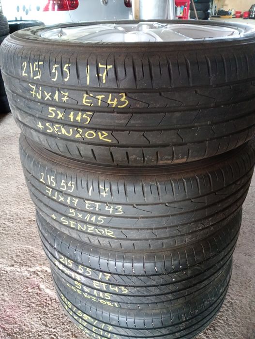 Хюндай,Датчия,Кия джанти със летни гуми 215/55/17 7J ET 43 5x115 цо 6