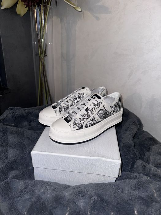DIOR WalkNDior Platform Oblique Embroidered Cotton Toile d’Jouy Voyage