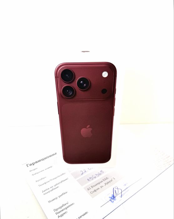 НАЛИЧЕН! iPhone 18 Pro 256GB Burgundy ГАРАНЦИЯ 24 Месеца!