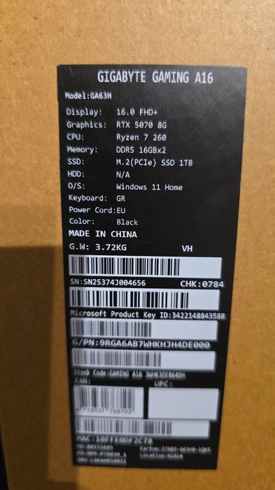 Laptop Gigabyte Gaming