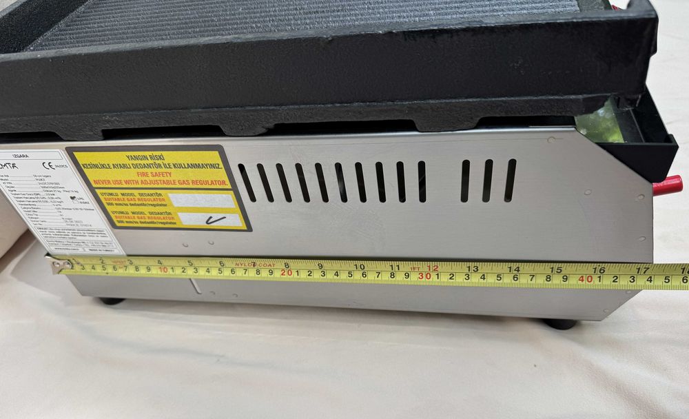 Газова скара чугунена плоча ½Оребрена ½Гладка 50см + газова защита+CE