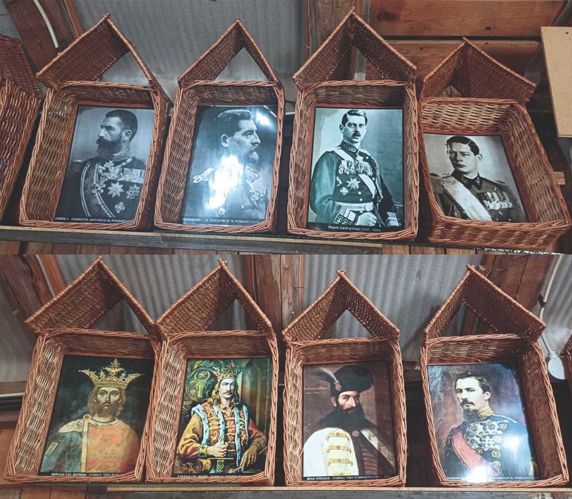 Fier de calcat vechi si cosuri artizanale din nuiele