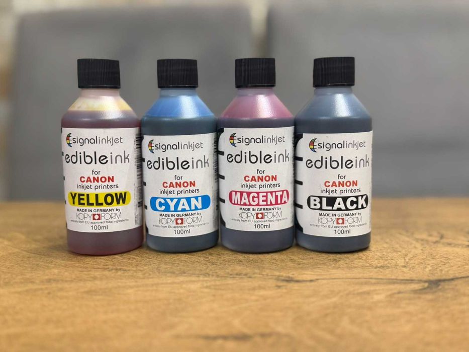 Ядливи Мастила, мастило за фондан  - КОМПЛЕКТ Цветове за принтер