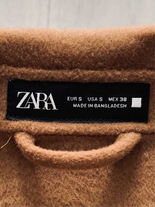 Geacă bărbați, ZARA Maro Camel Stil Suede cu Lână Mărimea M • NOUĂ