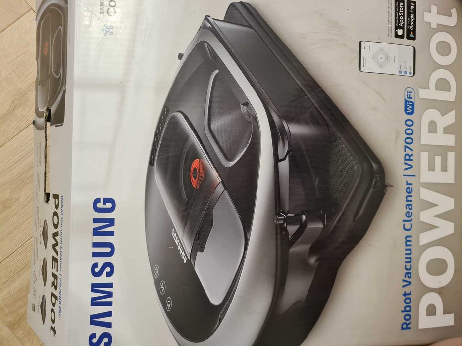 Vand aspirator robot Samsung POWERbot VR7000, ambalaj original, stare perfecta, conexiune wifi si telecomanda