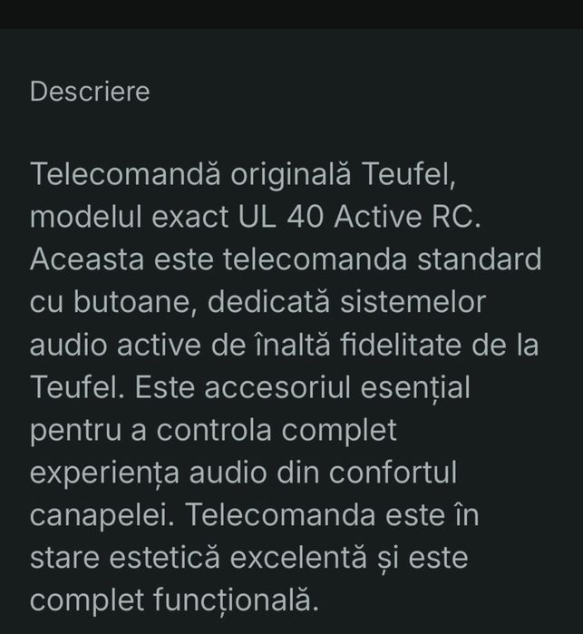 Telecomanda Teufel