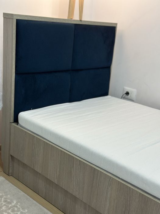 Pat 90×200 cm + saltea JYSK, stare foarte bună – 700 lei negociabil