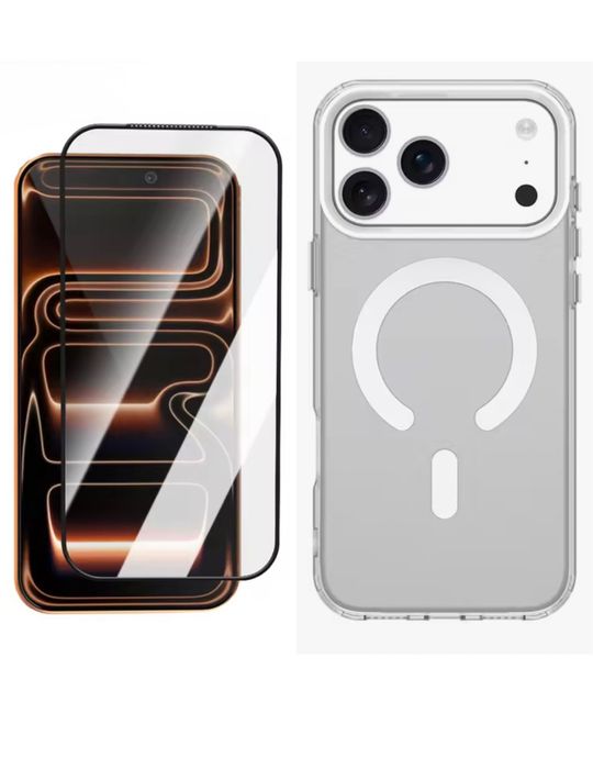 Husa Magsafe Smooth Texture + Folie Sticla - Iphone 17 PRO MAX AIR