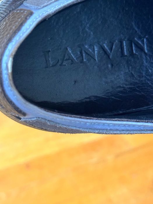 Pantofi sport eleganti Lanvin Tennis Basse Puzzle maro - Piele Naturala Premium - 350 RON