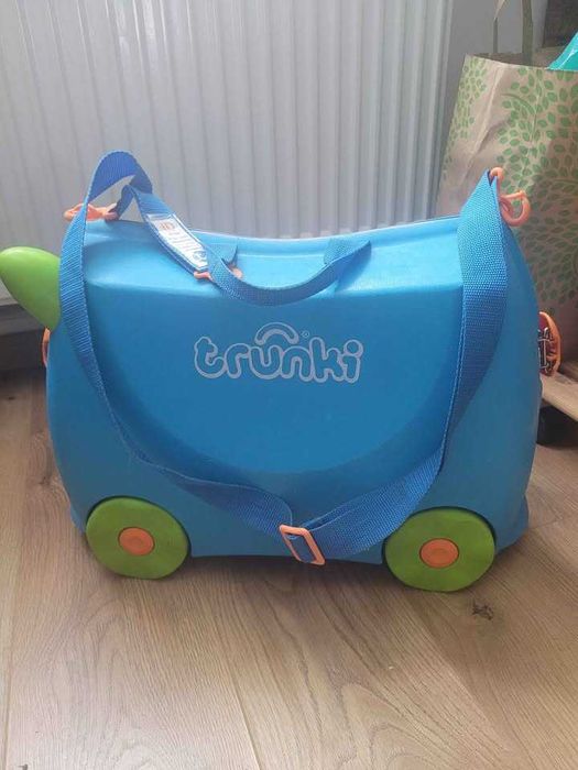 Valiză pentru copii trunki albastru/verde