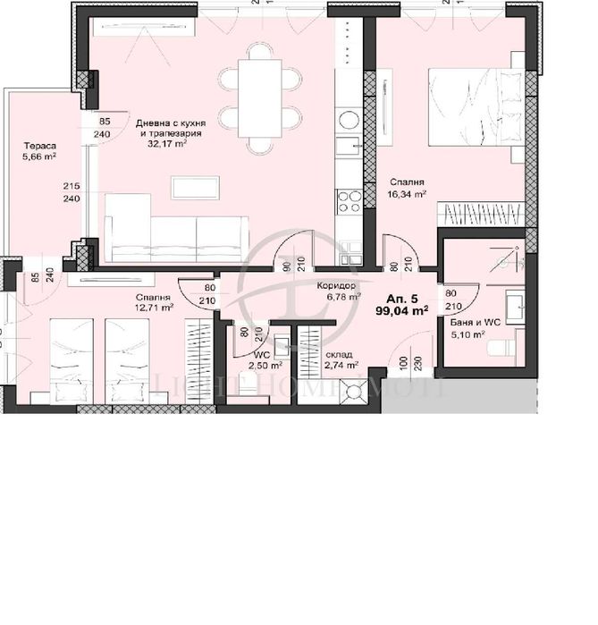 Продава се Тристаен апартамент в Пловдив, Христо Смирненски - 114 кв.м за 1251 €/кв.м - Снимка #2