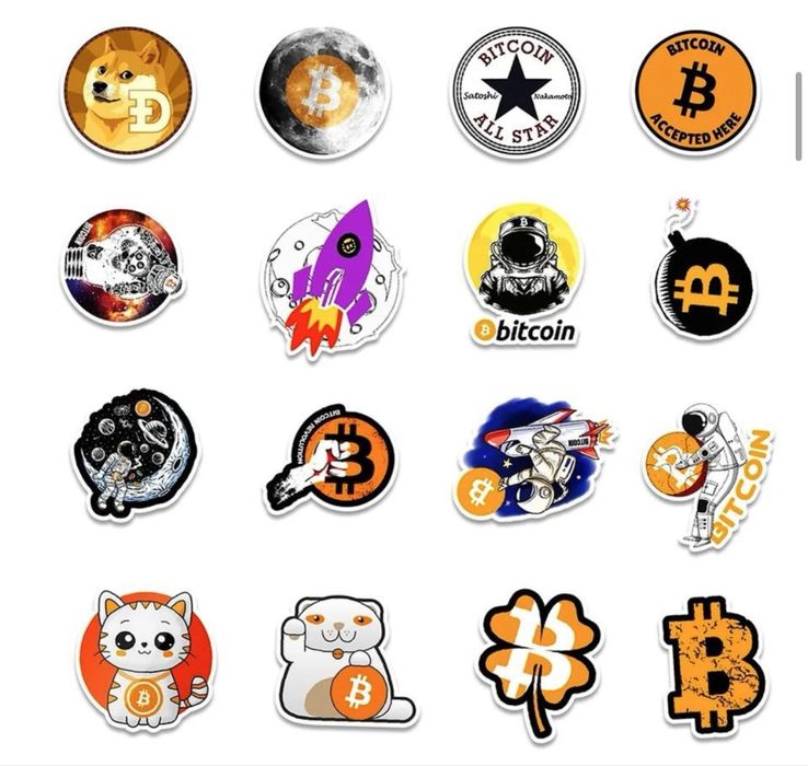 Биткойн стикери различни модели