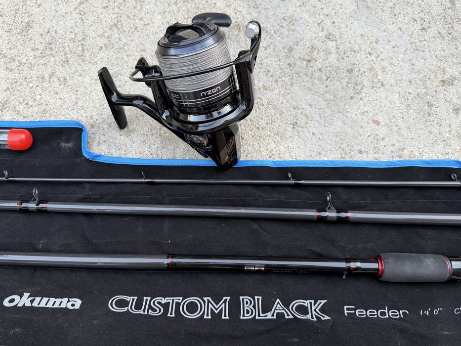 Lanseta feeder Okuma Custom Black 4.27, mulinetă Daiwa N Zone