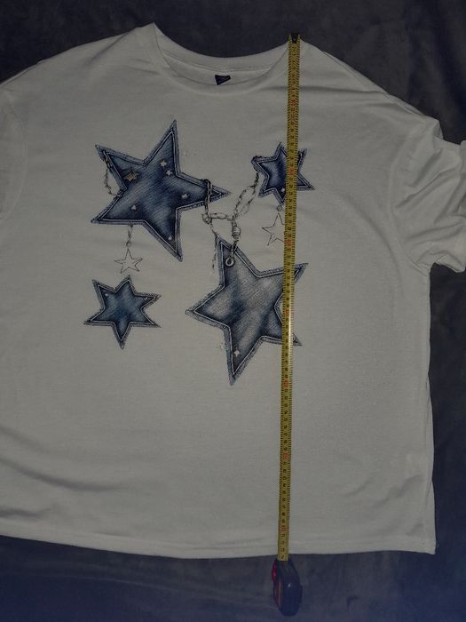 Tricou alb cu stelute