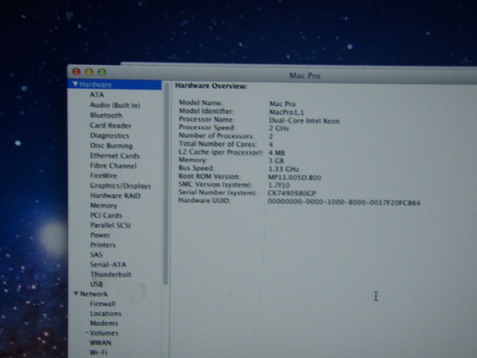 Apple MacPro 1.1 2 Intel Xeon 5130 HDD 250Gb RAM 3Gb ATI HD 3870 512Mb