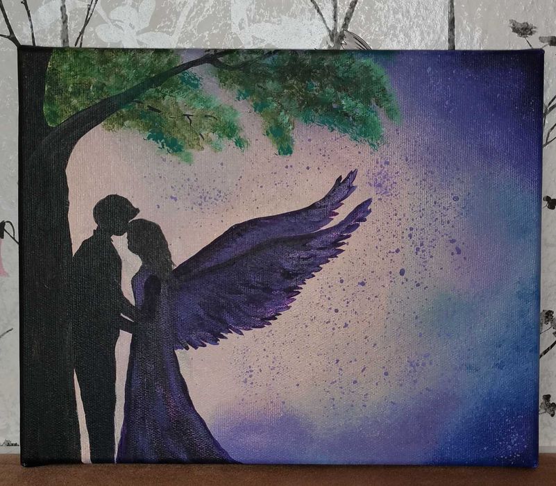 Tablou pictat "Iubire angelica" - 24*30 cm