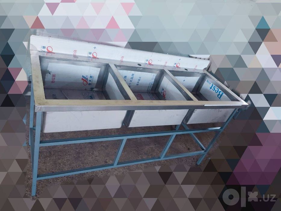 3 секционная моечная ванна из нержавейки motka nerjaveyka tali oshxoga