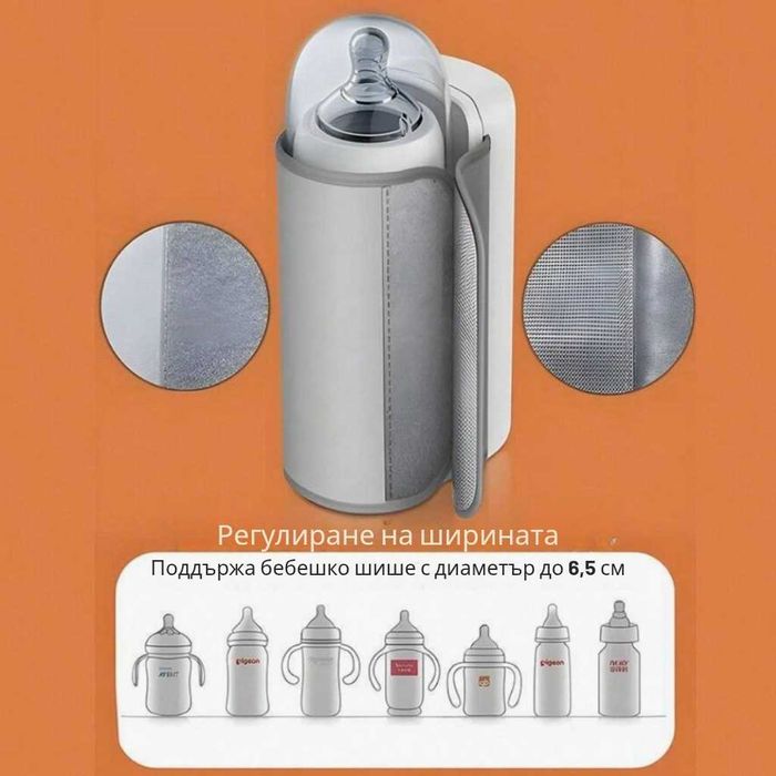 Безжичен подгревател за бебешко шише- дисплей и 6 температурни степени