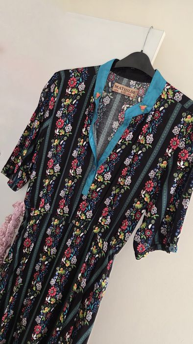 Rochie multicolora, Brand Mathilde- Marime 42 (M-L) - Material Vascoza