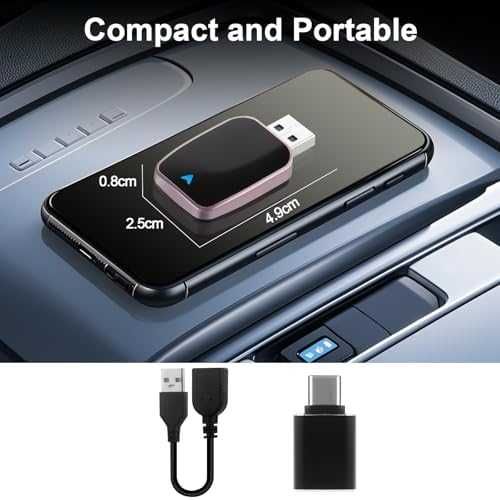 Нов Безжичен Apple CarPlay адаптер USB Plug & Play iPhone iOS 12+ кола