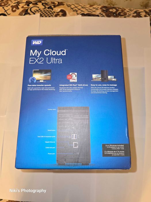 Продавам NAS Server, Western Digital My Cloud EX2 Ultra, 2 Bay, 4 TB