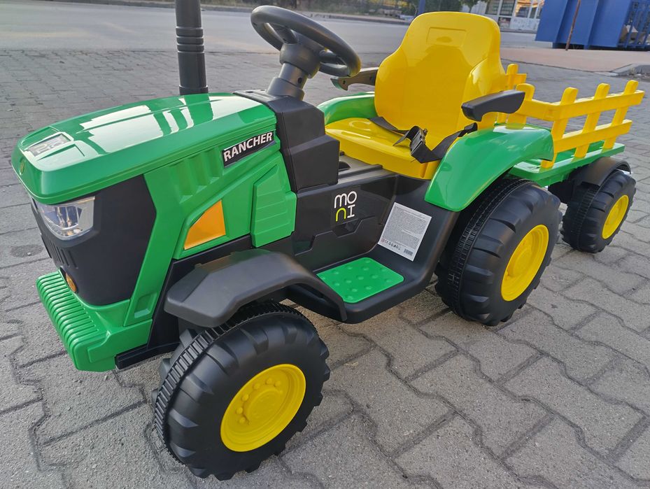 TEXAS акумулаторен трактор с ремарке RANCHER зелен